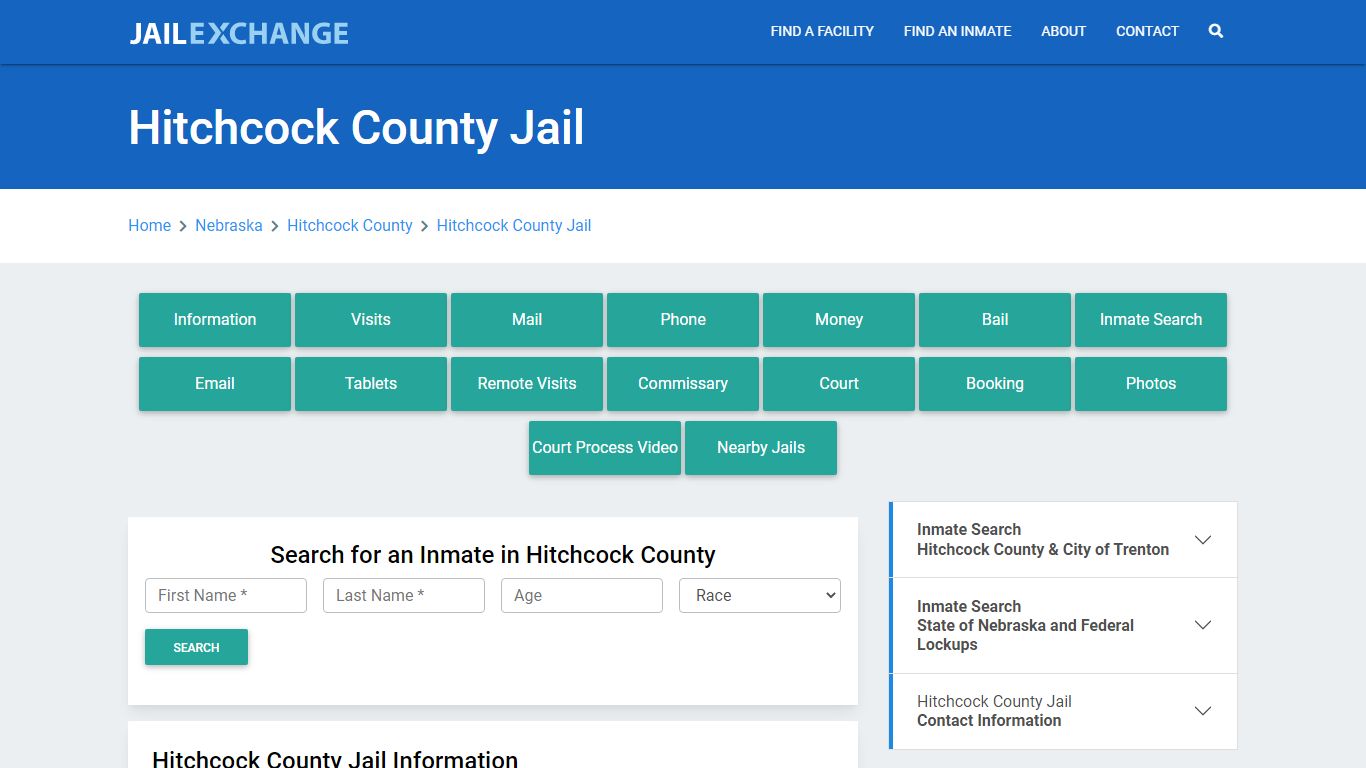 Hitchcock County Jail Roster Lookup, NE, Inmate Search